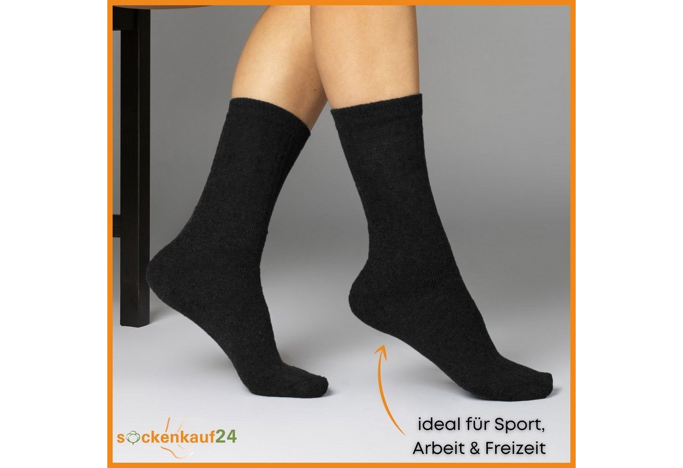 sockenkauf24 Tennissocken 10, 20, 30 Paar Sportsocken Arbeitssocken Herren & Damen (Schwarz, 10-Paar, 35-38) Socken Baumwolle 10100 Bild 2