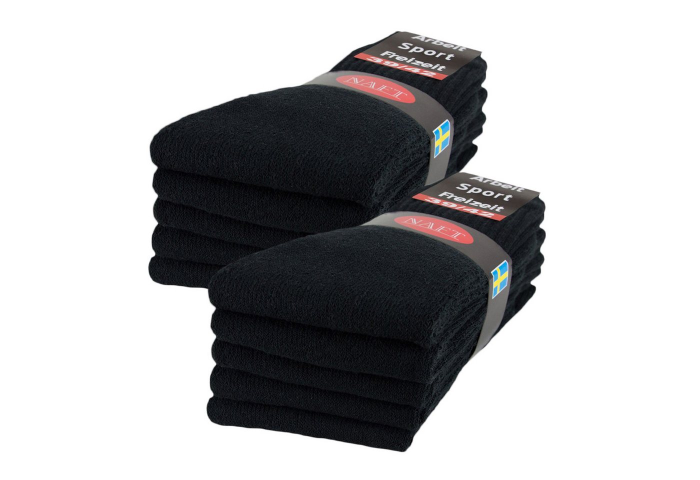 sockenkauf24 Tennissocken 10, 20, 30 Paar Sportsocken Arbeitssocken Herren & Damen (Schwarz, 10-Paar, 35-38) Socken Baumwolle 10100 Bild 3