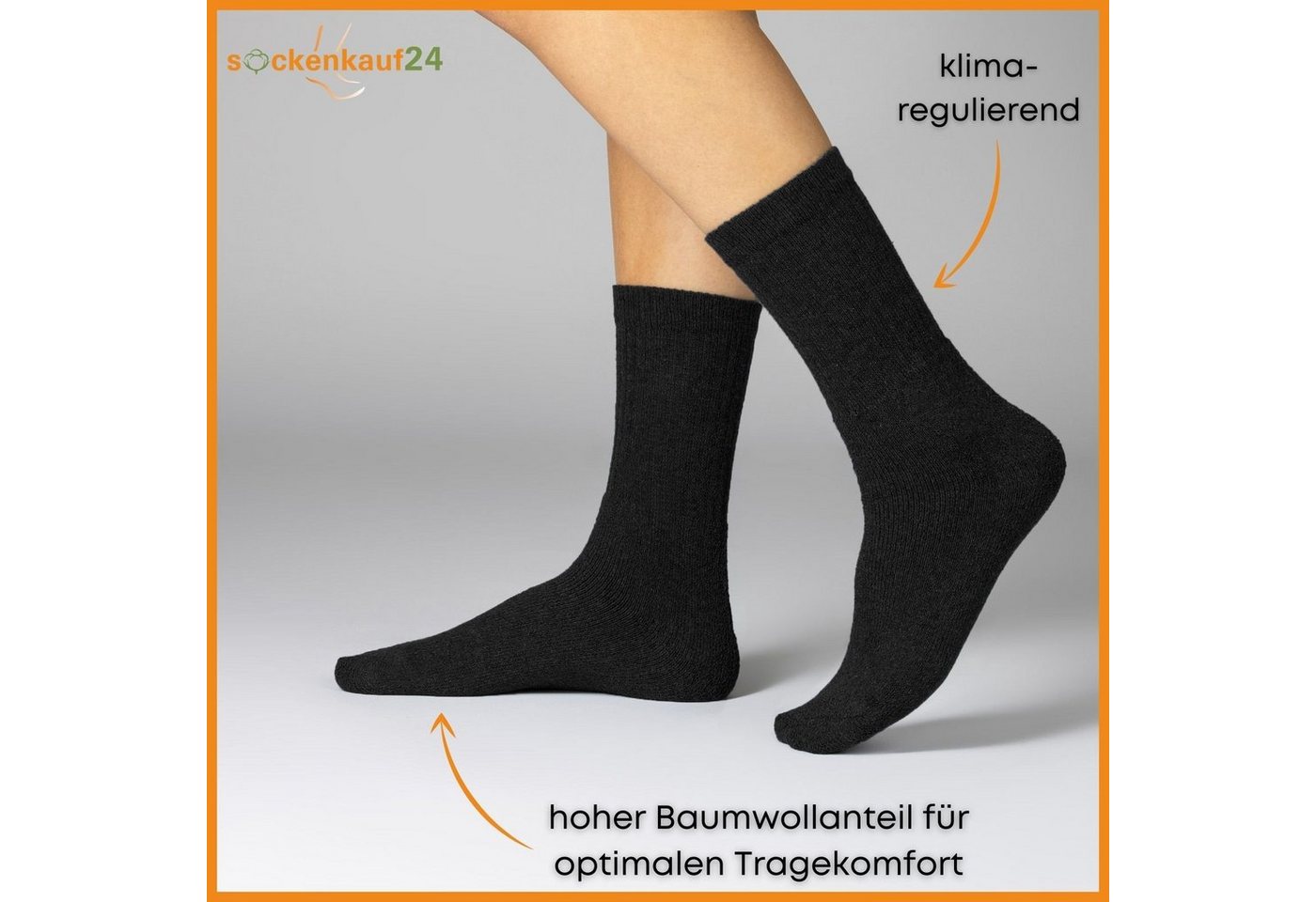sockenkauf24 Tennissocken 10, 20, 30 Paar Sportsocken Arbeitssocken Herren & Damen (Schwarz, 10-Paar, 35-38) Socken Baumwolle 10100 Bild 5