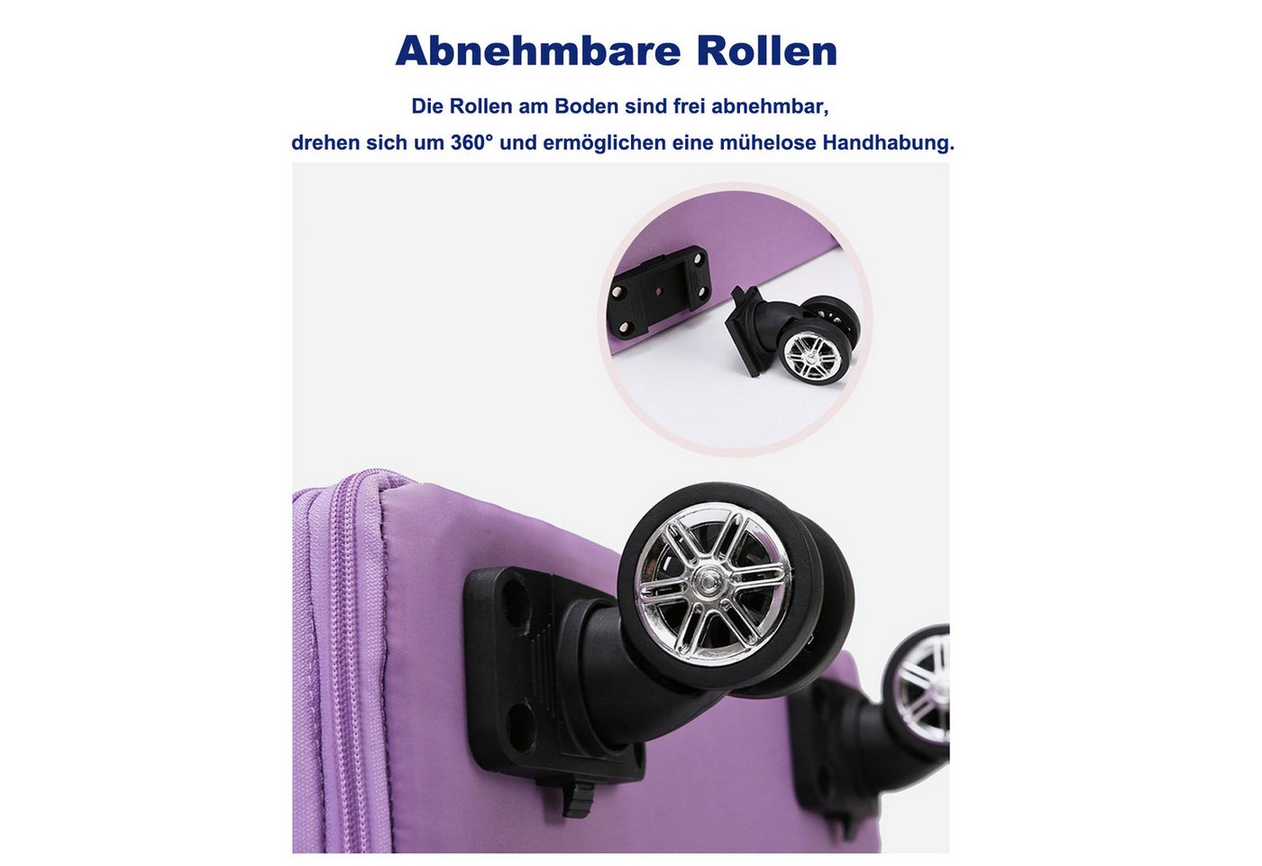 Coonoor Reisetasche Große Erweiterbare Reisetasche mit Rollen, faltbare Handgepäcktasche (1-tlg), mit abnehmbaren Rollen, ideal für Reisen, Sport, Camping