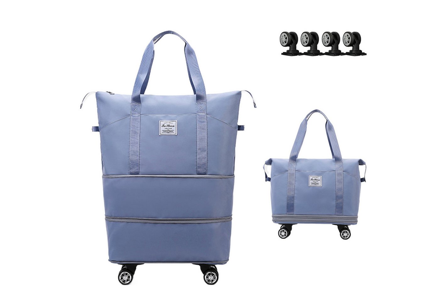 Coonoor Reisetasche Große Erweiterbare Reisetasche mit Rollen, faltbare Handgepäcktasche (1-tlg), mit abnehmbaren Rollen, ideal für Reisen, Sport, Camping Bild 2