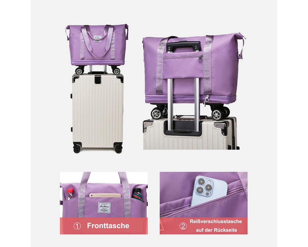 Coonoor Reisetasche Große Erweiterbare Reisetasche mit Rollen, faltbare Handgepäcktasche (1-tlg), mit abnehmbaren Rollen, ideal für Reisen, Sport, Camping Bild 4
