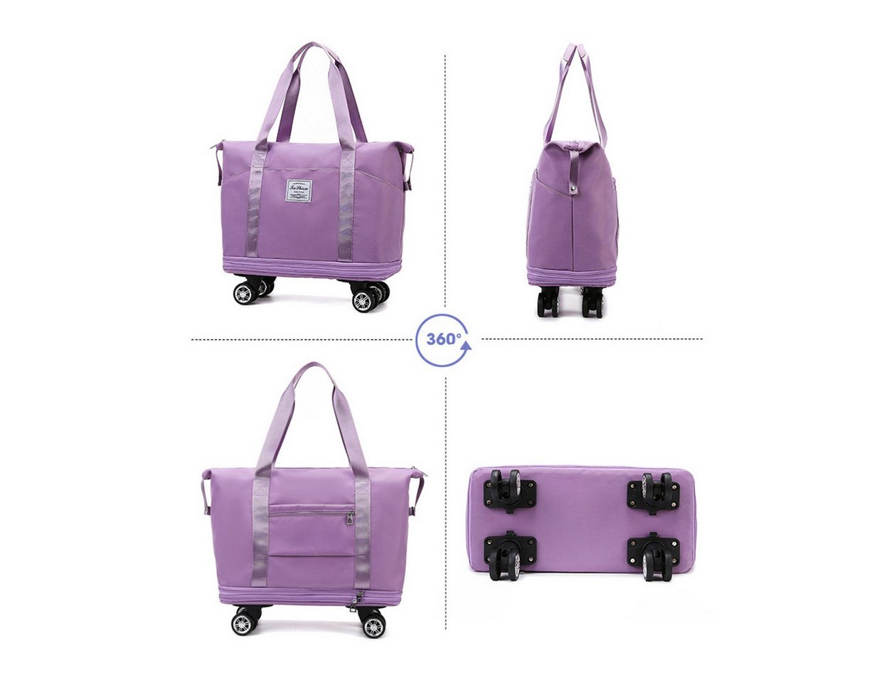 Coonoor Reisetasche Große Erweiterbare Reisetasche mit Rollen, faltbare Handgepäcktasche (1-tlg), mit abnehmbaren Rollen, ideal für Reisen, Sport, Camping Bild 5
