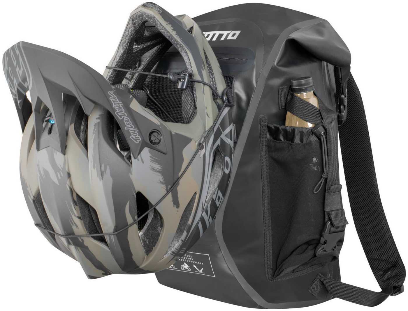 Bogotto Rucksack Terreno Roll-Top wasserdichter Motorrad Rucksack, Wasserdicht reflektierende reißverschluss wasserdichte Bild 2
