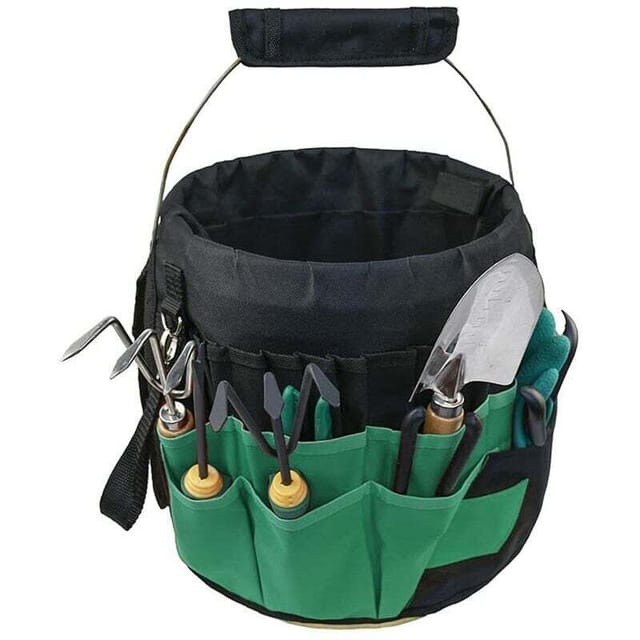 Gartengeräte-Eimertasche mit 42 Fächern – Multifunktionales Außenmaterial, robustes Oxford-Canvas, für Damen und Herren
