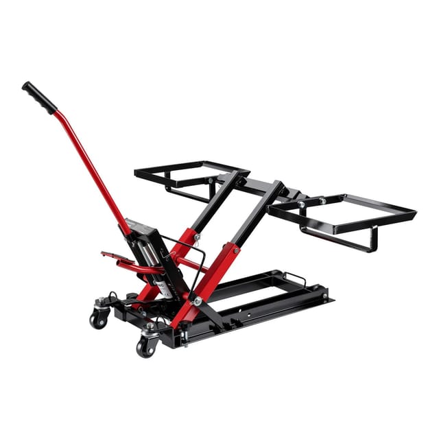 Hydraulik-Heber 3 in 1, Motorradheber bis 300 kg, Quad Hebebühne Hubhöhe bis 53 cm, Mobile Hebebühne für atv, Rasenmäher, Motorräder - Wiltec