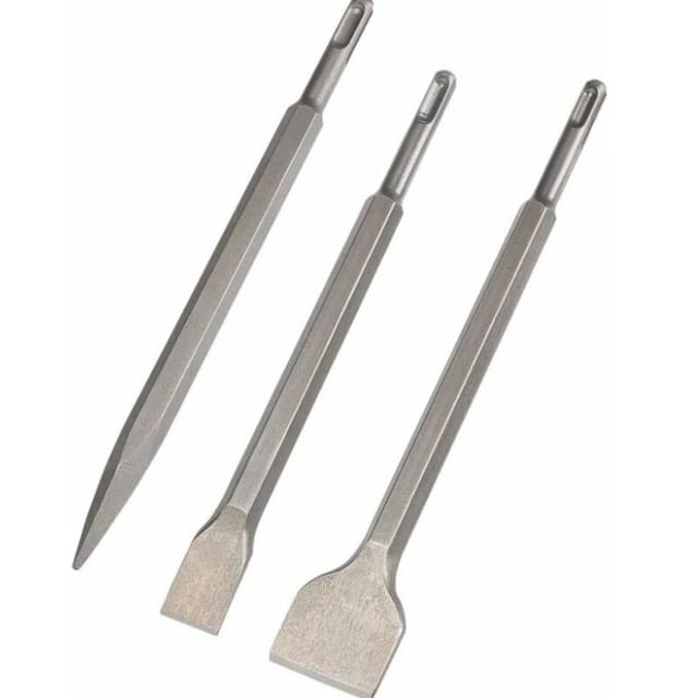 Burins , Set 3 (burin Large, Burin Plat, Burin Pointu) Pour Perceuses Légères Et Marteaux À Percussion Travail Standard Dans Le Béton Carrelage Bloc De Construction - Lntyq