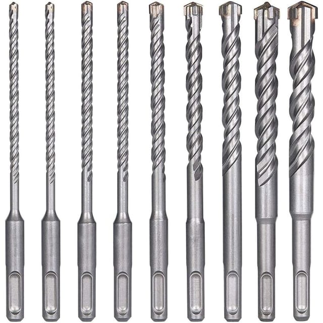 Forets À Béton Sds Plus, 9pcs Perceuse À Percussion Perceuse À Maçonnerie, 5,6,6,8,8,10,12,14,16 X 160mm Outils De Forage Pour Percer Des Trous Dans Béton, Carreaux De Céramique, Pierre - Lntyq