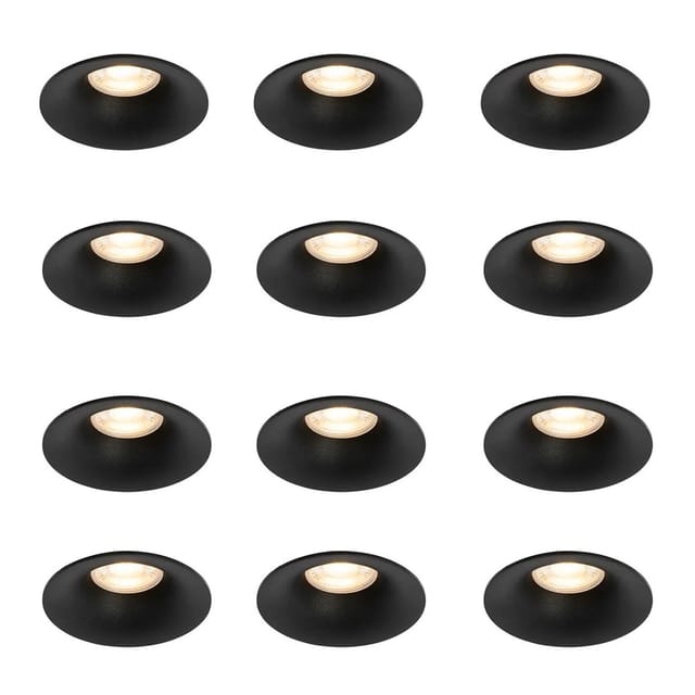 Set mit 12 Einbaustrahlern schwarz GU10 50mm - Gijs