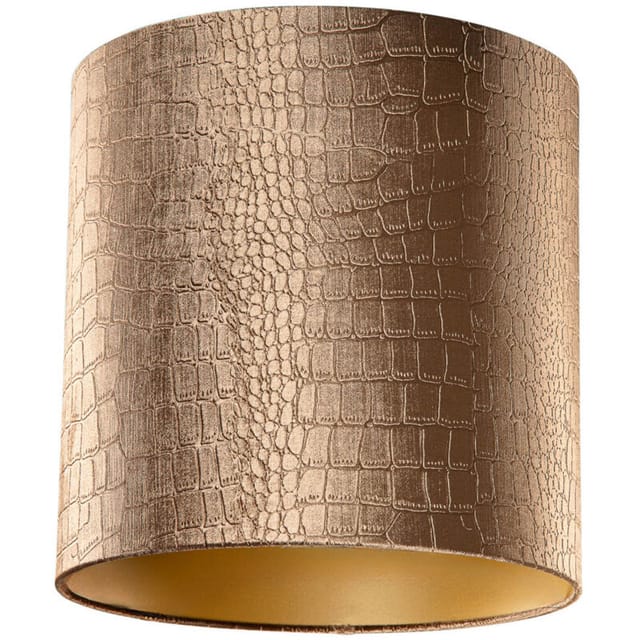 Samtlampenschirm Krokodil-Design mit goldener Innenseite 40/40/40
