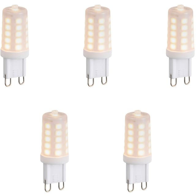 5er Set dimmbarer G9 LED-Lampen Opal 1,2W 100lm 2200K