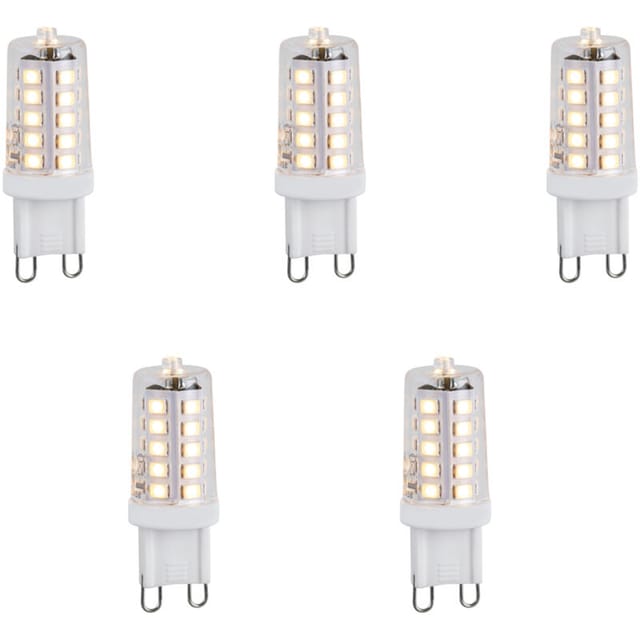 5er-Set dimmbarer G9 LED-Glühbirnen 1,2W 100lm 2700K
