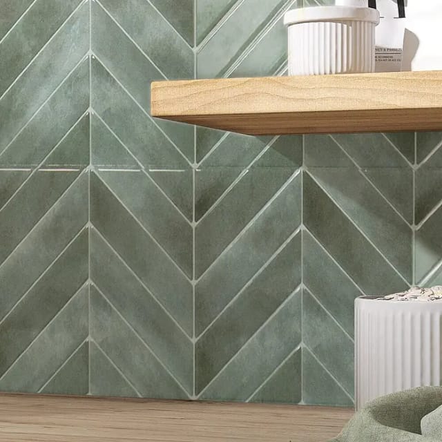 Selbstklebende Wandfliesen x4, 29,03x22,86cm - Smart Tiles Chevron Solna Dekorfolie für Bad & Küche