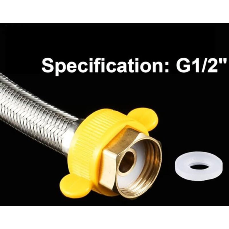 Forehill 2 Stück G 1/2 X G 1/2 Edelstahl-geflechtschlauch, Flexibler Wasserschlauch Für Bad-wc-armaturen, Küchenspülen, Wasserzulaufrohre, 20 Cm