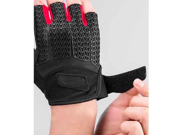 Fahrradhandschuhe mit Geleinlagen, Größe M, schwarz und rot