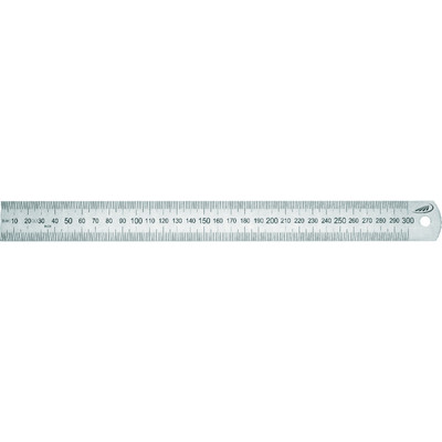 Biegsamer Stahlmaßstab 300x15x0,5 mm 1/1-Teilung