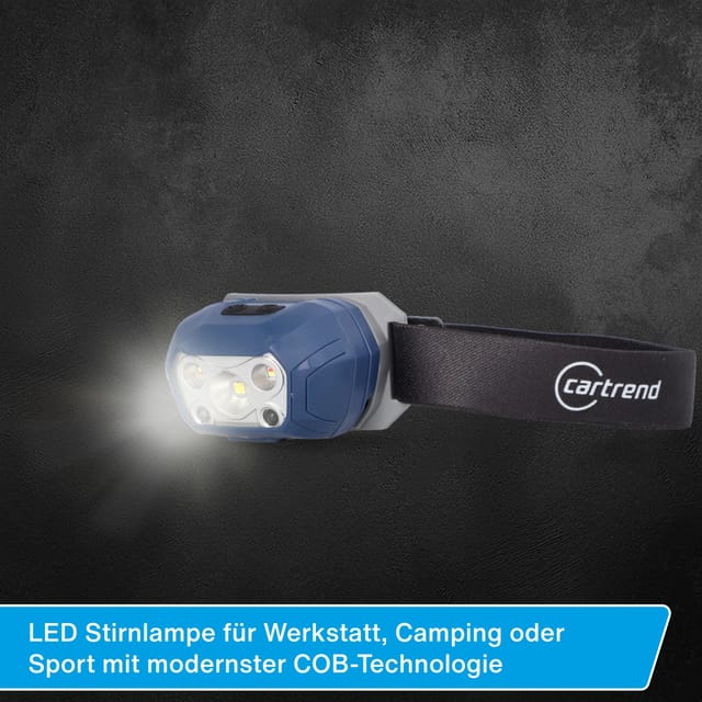 LED-Stirnlampe 400 Lumen schwarz-blau - Cartrend