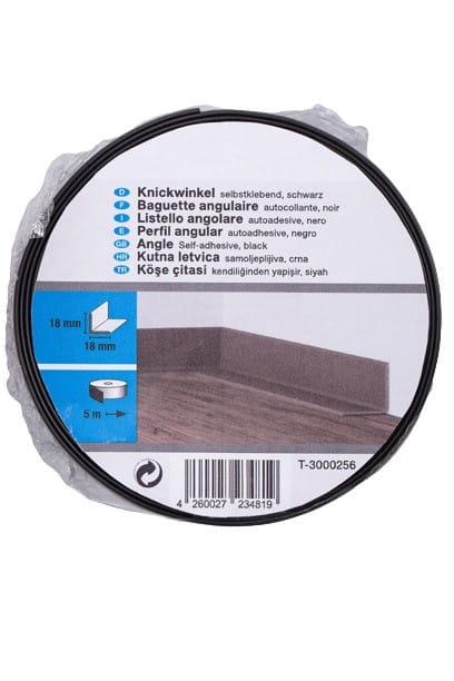 Primo - Knickwinkel 5m 18x18mm schwarz selbstklebend Weichsockelleiste Leiste