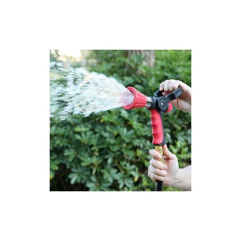Vurahome - Hochdruck-feuerwehrschlauchdüse, Robuste Metall-gartenschlauchdüse Mit Ergonomischem Schiebegriff Und Hebelgriff, Verstellbare Düse Zur Bewässerung Von Rasenflächen Und Gärten,
