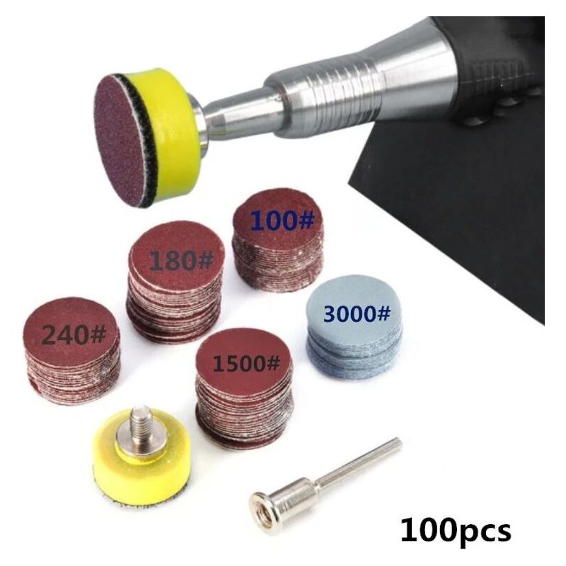 Vurahome - Schleifscheiben, Körnung 100 Bis 3000, Für Dremel-rotationswerkzeuge, Schleifpapierzubehör, 1 Zoll, 25 Mm, 100 Stück