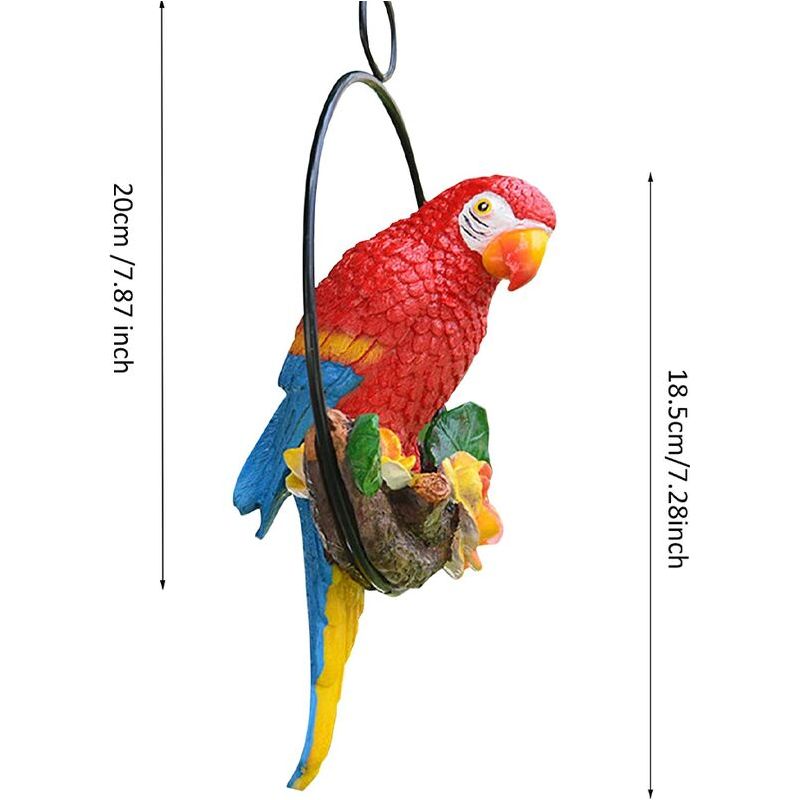 Vurahome - Papageienstatue, Papageienfigur, Gartendekoration Für Den Außenbereich, Gartenstatue Aus Kunstharz Für Sammler Tropischer Vögel Und Naturliebhaber (rot)