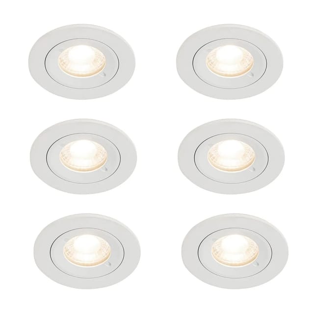 Set mit 6 weißen runden Einbauleuchten GU10 50 mm IP44 - Xena