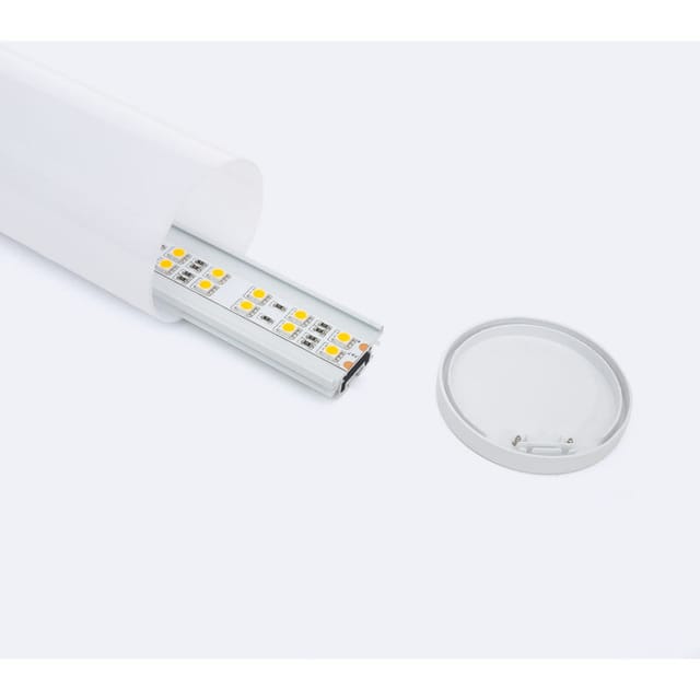 Aluminiumprofil Hängend Rund 2m für LED Streifen bis 22 mm Weiß 2 m Weiß transluzent