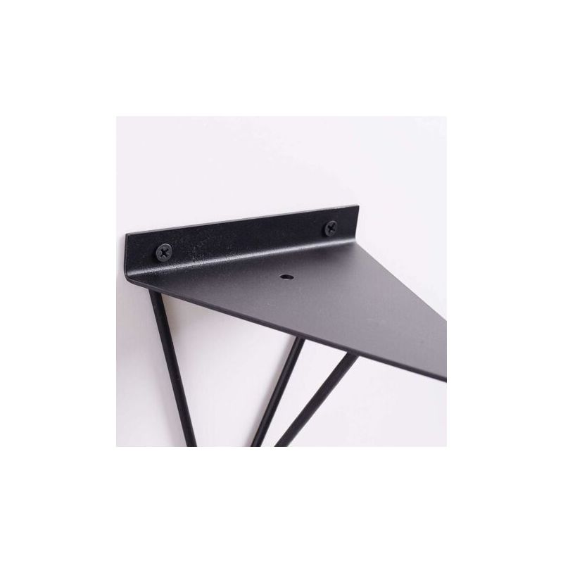 Set Mit 2 Dreieckigen, Schwarzen Eisenregalträgern – Wandmontage, Tragkraft 40 Kg – Geeignet Für Regalböden Von 15–30 Cm – Modernes Design – 10 Cm