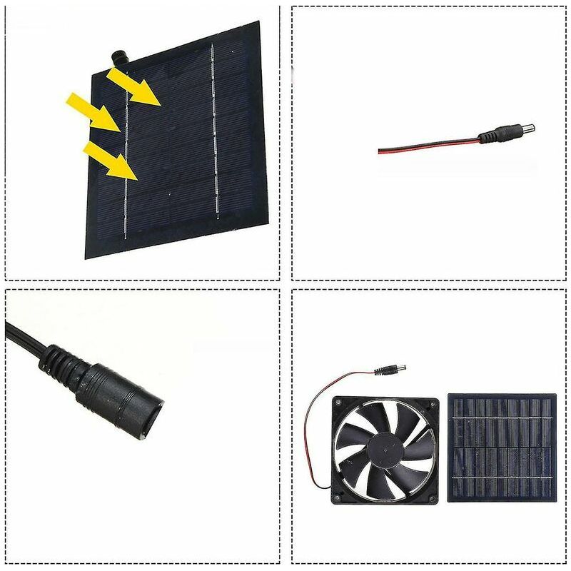 Vurahome – 20-w-solar-abluftventilator, Mini-luftabsaugungsventilator Mit Solarpanel