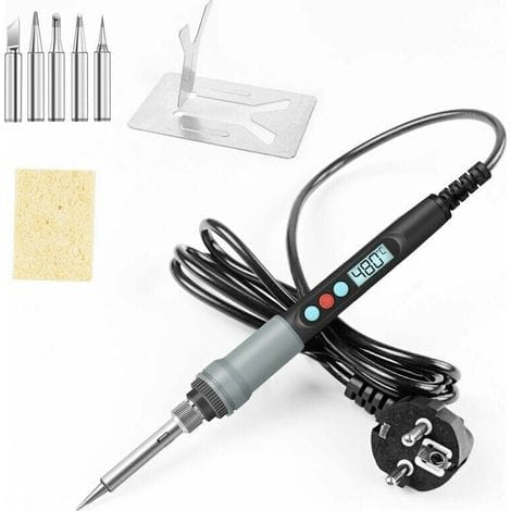 90 W Präzisions-elektrolötset Mit Ein/aus-schalter, Einstellbare Temperatur 200–480 °c, 5 Lötspitzen, Lötdraht, Lötkolbenhalter Usw., Dolaso