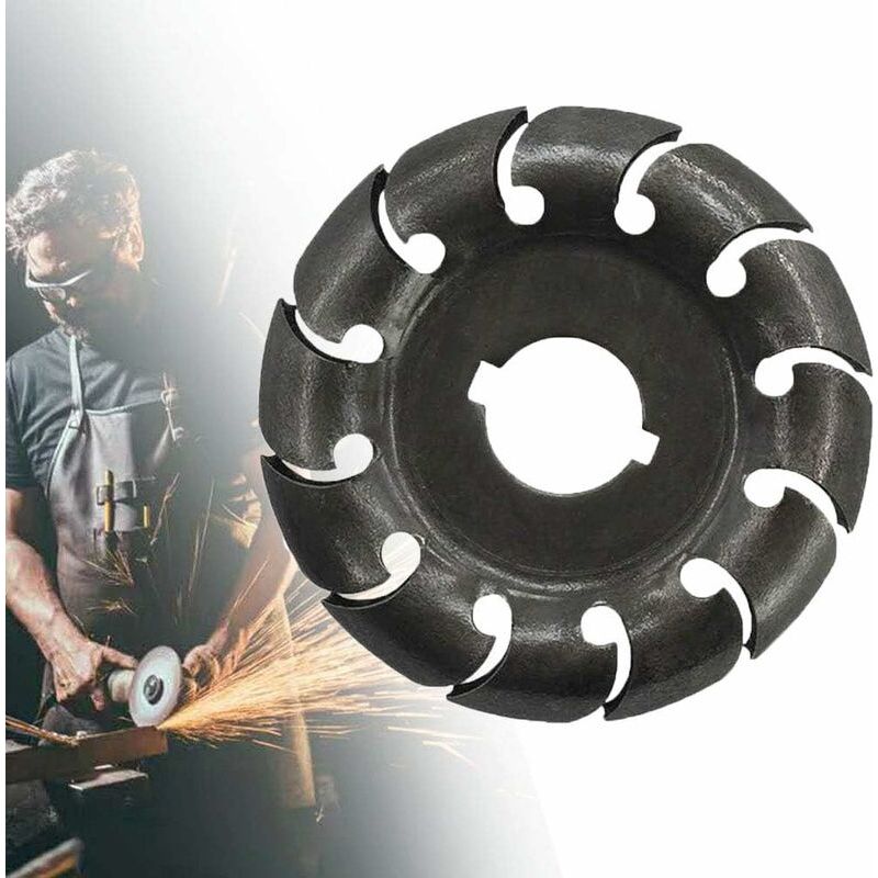 Vurahome – Schnitzscheibe, Holzschleifscheibe, Metallschnitzscheibe, Schleifscheibe Für Holzschnitzereien, 90 Mm Durchmesser, 16 Mm Bohrung, Manganstahl, Für Holz (schwarz)