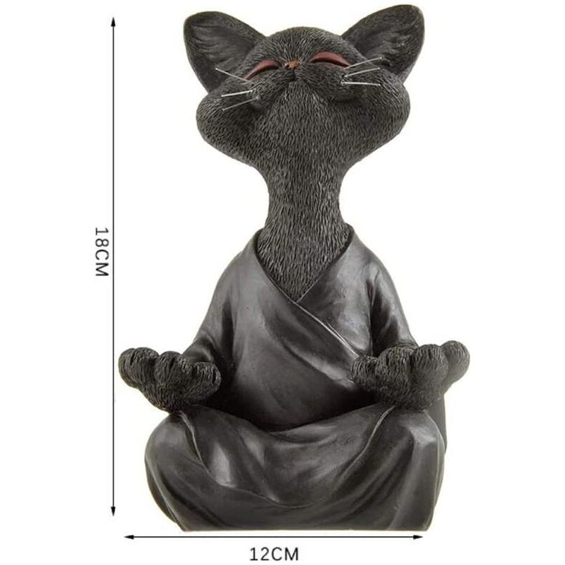 Vurahome – Zen- Und Meditierende Buddha-katzenstatue, Ideal Für Die Dekoration Von Haus Und Garten Im Innen- Und Außenbereich. Wunderschönes Geschenk, Moderne Design-harzfigur, Supoerma (18 Cm X 18 Cm