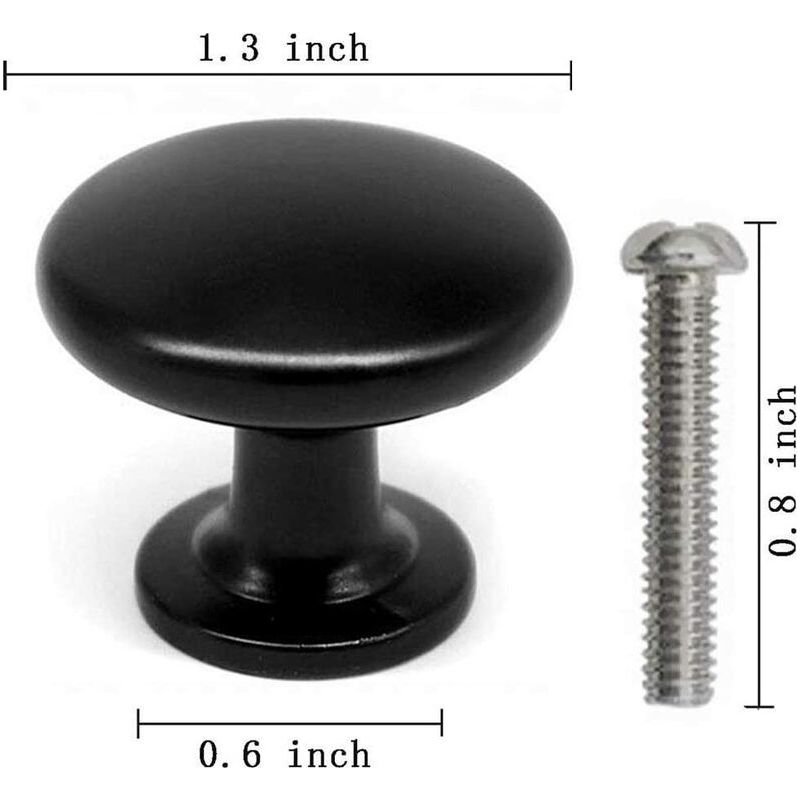 Vurahome - 20 Stück Türknöpfe, Schubladenknöpfe, 30 Mm, Vintage-griffe, Küchenschränke, Schrankmöbelknöpfe (schwarz)