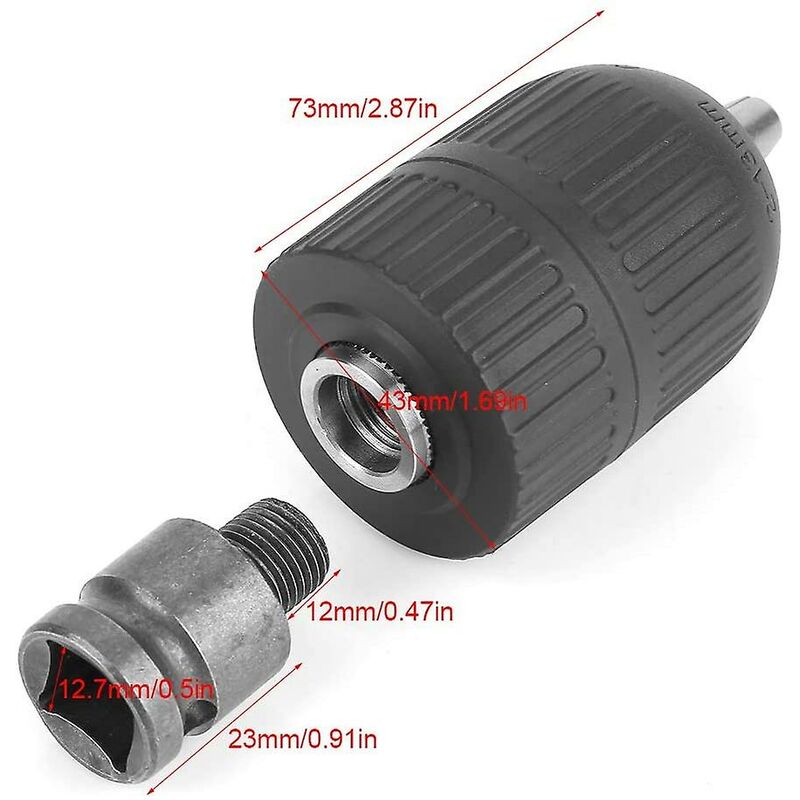 Schlüsselloses Bohrfutter – 13 Mm 1/2 Zoll Schlüsselloses Bohrfutter Mit Futteradapter, Für Schlagschrauber