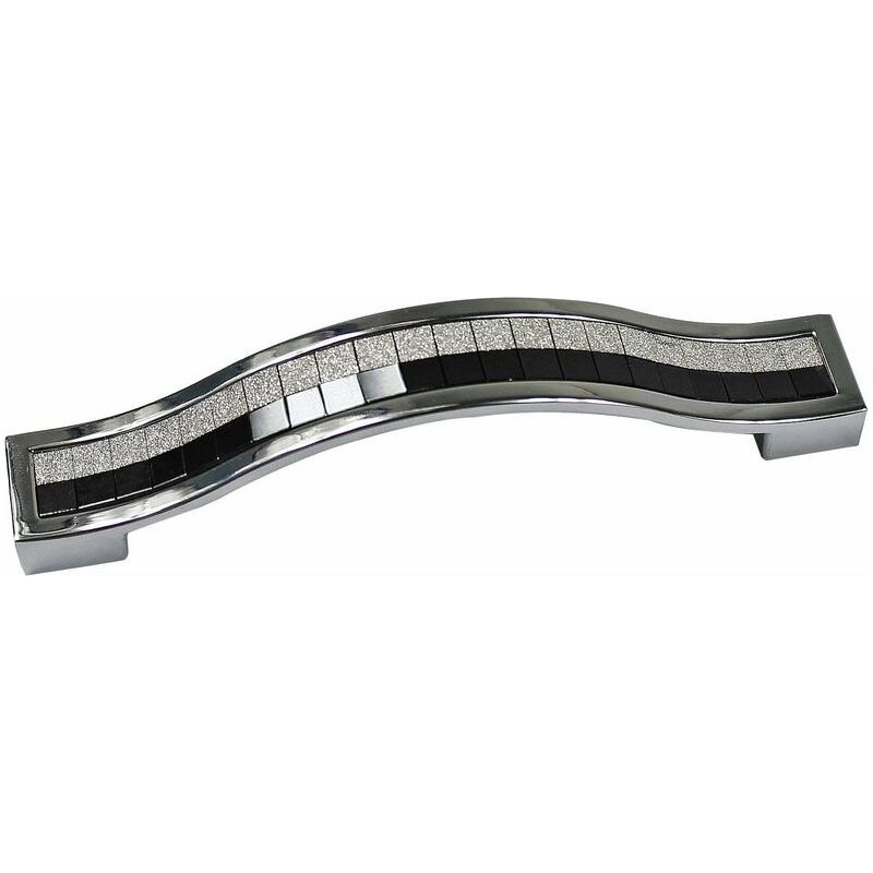 Vurahome – 6 X 96 Mm Kristall-türgriffe, Dekoration, Türknauf, Schrank-, Schubladen- Und Kleiderschrankgriffe, Silber/schwarz