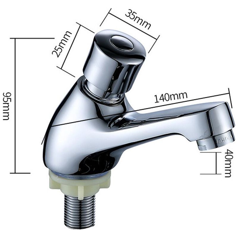 Vurahome – Zeitgesteuerter Waschtischhahn, Automatischer Chrom-waschtischhahn, Wassersparender Wasserhahn, Absperrhahn Für Küche, Bad, Waschbecken, Wc