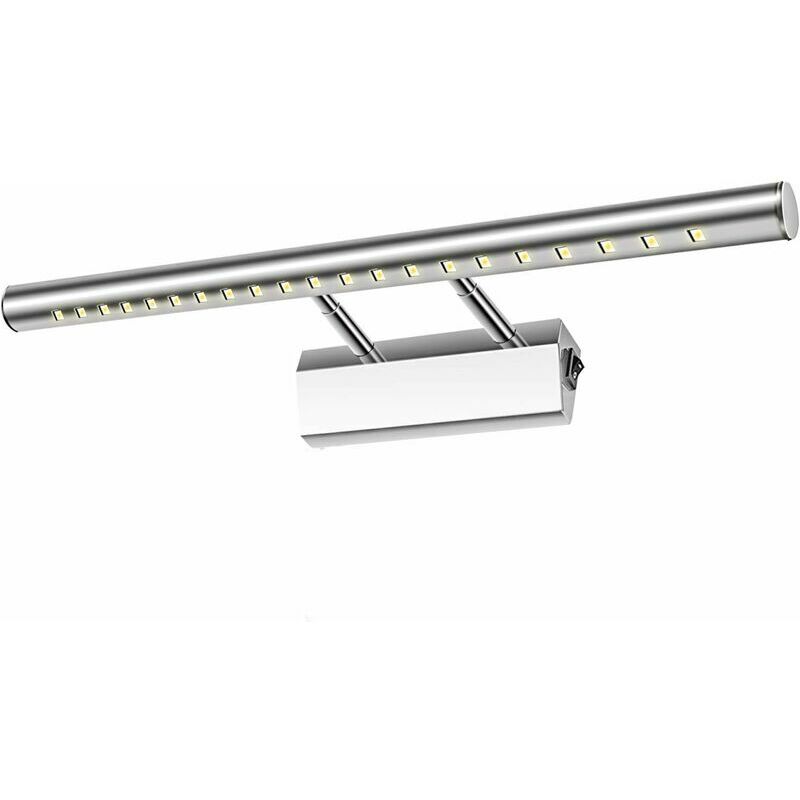 Badezimmerspiegelleuchte, Led, 5 W, Wandleuchte, Tischlampe, Wasserdicht, Ip44, 180° Drehbar, Mit Schalter, Edelstahl, Beleuchtung, Dekoration, Möbel, Schminktisch, Make-up, Waschtisch, 40 Cm