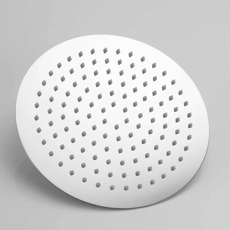 Edelstahl-duschkopf - Wasserspardusche, 20 Cm Runder Duschkopf, Universr Regenduschkopf 1/2 Zoll Gewinde, 360 ° Drehbar, 30 ° Neigbar, Einfach Zu Installieren Und Zu Reinigen