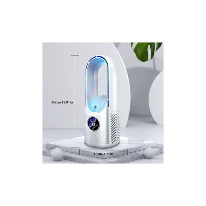 Vurahome - Lüfterloser Tischventilator Mit 6 Geschwindigkeitsstufen, Tragbarer, Leiser Ventilator, Luftbefeuchter, Klimaanlage, Kühlventilator (farbe: Blau)