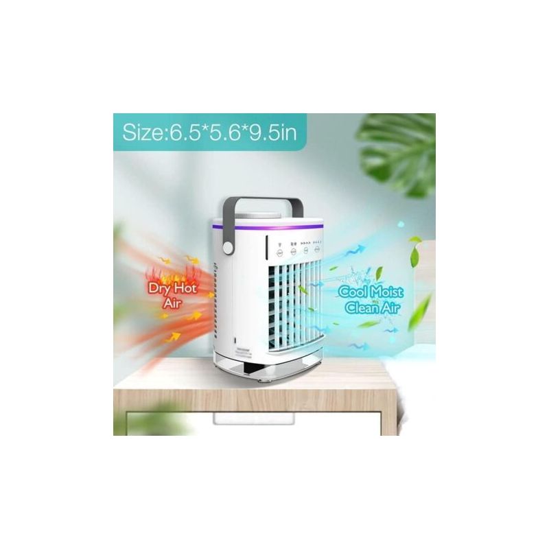 Vurahome – Tragbarer Ventilator, Tischventilator Mit 3 Geschwindigkeitsstufen, Kühlventilator, Klimaanlagen-sprühventilator Mit 700-ml-wassertank, Mehrzweckventilator