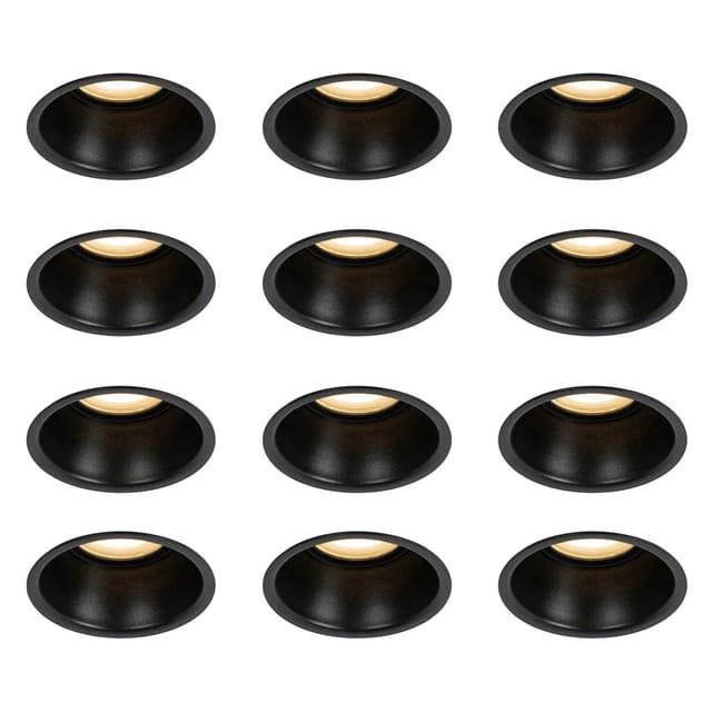 Set mit 12 schwarzen Einbauleuchten GU10 50mm IP44 - Dept