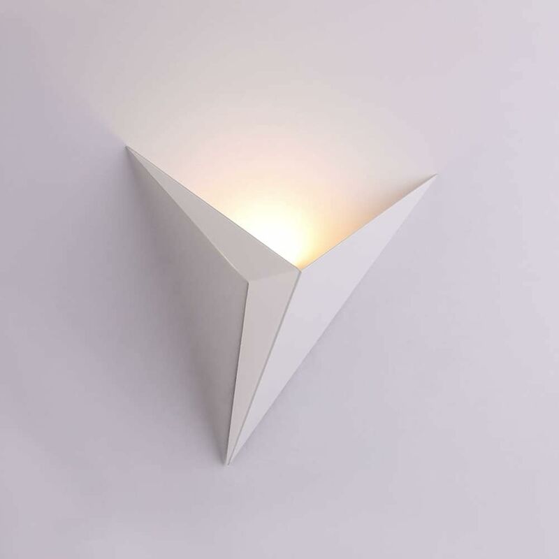 3w Led-innenwandleuchte, Kreative Dreieckige Schwarze Wandleuchte 3000k Warmweiß, Moderne Wandleuchte Aus Metall Für Schlafzimmer, Wohnzimmer, Treppe, Flur (weiß)