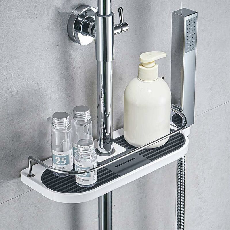 Vurahome – Verstellbare, Teleskopierbare Duschablage Aus Edelstahl (1 Stück), Badezimmer-organizer, Seifenschale Für Shampoo Und Seife, Kein Bohren Erforderlich, Für Duschwände Von 19–25 Mm Durchmesse