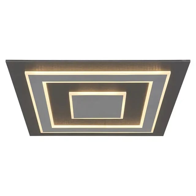 Globo Lighting - led Deckenlampe Wohnzimmerlampe Deckenleuchte Panel Aufbau, mdf Kunststoff Metall, 50W 1900lm warmweiß, LxBxH 60x60x4,6 cm