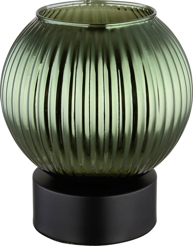 Globo - Tischlampe Nachttischlampe Tischleuchte Retro Glas Wohnzimmerlampe grün h 17 cm