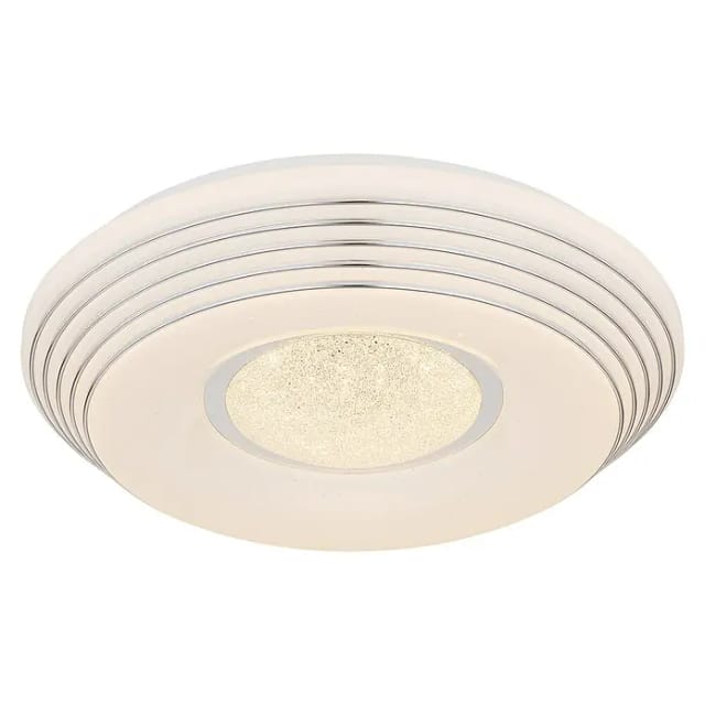 LED Deckenleuchte Fernbedienung dimmbar Wohnzimmerlampe Kristalle Deckenlampe Sterneneffekt, CCT, Metall, LED 24W 1500Lm warmweiß, DxH 39x7 cm