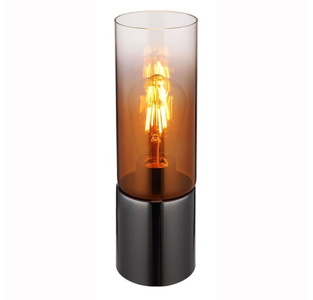 Globo - Tischleuchte Tischlampe Schlafzimmerlampe 1 flammig kupferfarben Glas h 30 cm