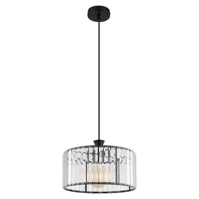 Globo Lighting - Pendelleuchte Esstischlampe Kristall Wohnzimmerlampe Hängelampe rauchfarben, Metall Acrylkristalle, 1x E27, DxH 31x120 cm