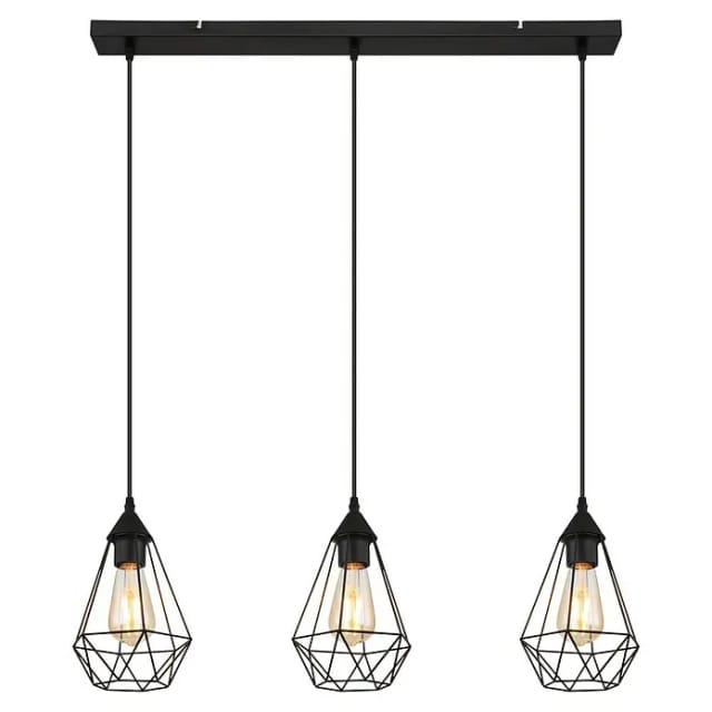 Hängelampe Pendellampe Esstischleuchte Geflecht schwarz Wohnzimmerlampe h 120 cm