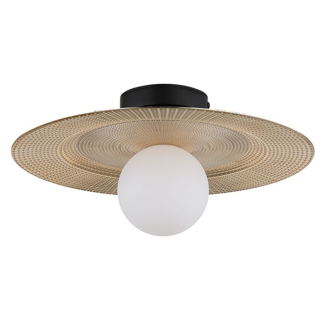 Globo - Deckenlampe Deckenleuchte Küchenlampe goldfarben Retro Wohnzimmerlampe d 33 cm